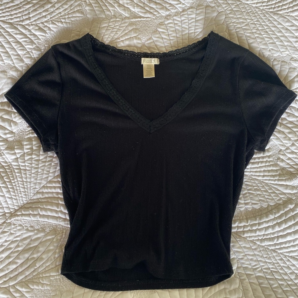 BOZZOLO Black Crop Top